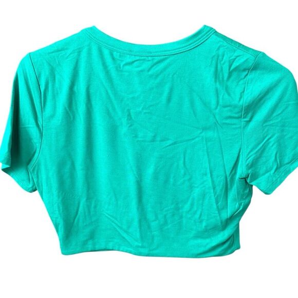 Naked Wardrobe Women's Green Cropped T-Shirt Size L Casual Spring - Picture 3 of 7